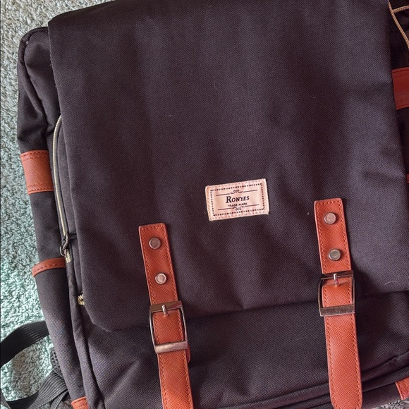 Black and Tan Men's Backpack - Picture 11 of 11